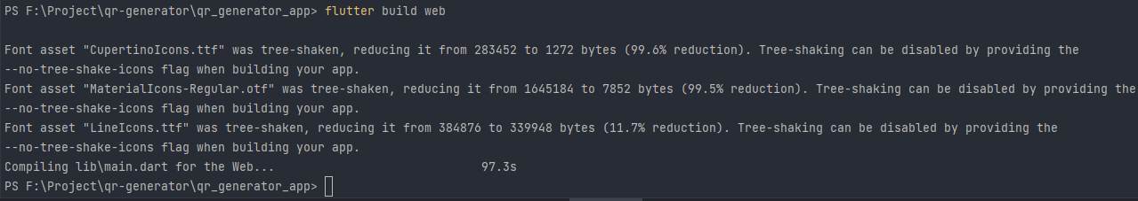 terminal build aplikasi web flutter